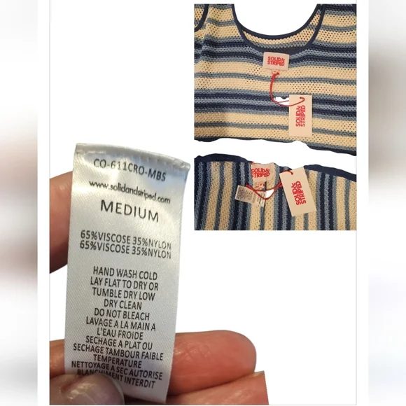 Solid & Striped The Charlie Knit Tank & Shorts Set Blue Large NWT - Picture 9 of 11